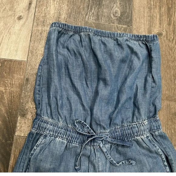 BANANA REPUBLIC DENIM CHAMBRAY STRAPLESS JOGGER ROMPER SIZE 2PETITE - Picture 16 of 16
